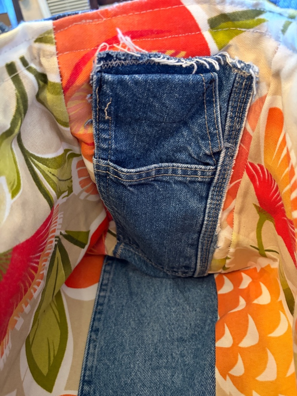 Levi's Blue Denim Tote Bag with Adjustable Strap - Picture 6 of 6